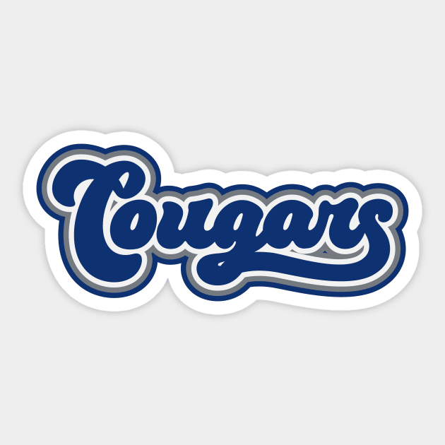 Retro Cougars Script Sticker by SLAG_Creative